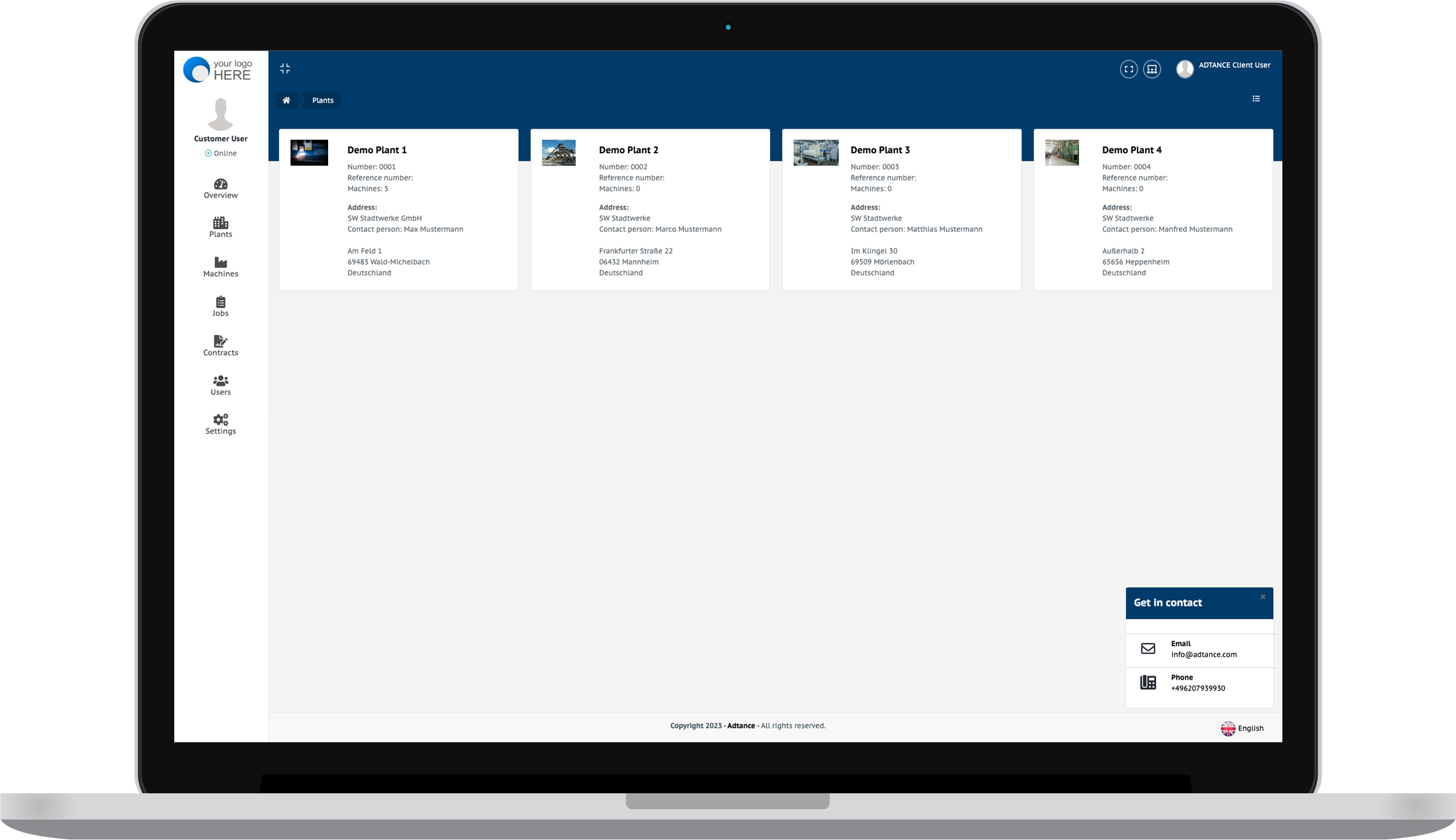 Customer portal in manufacturing