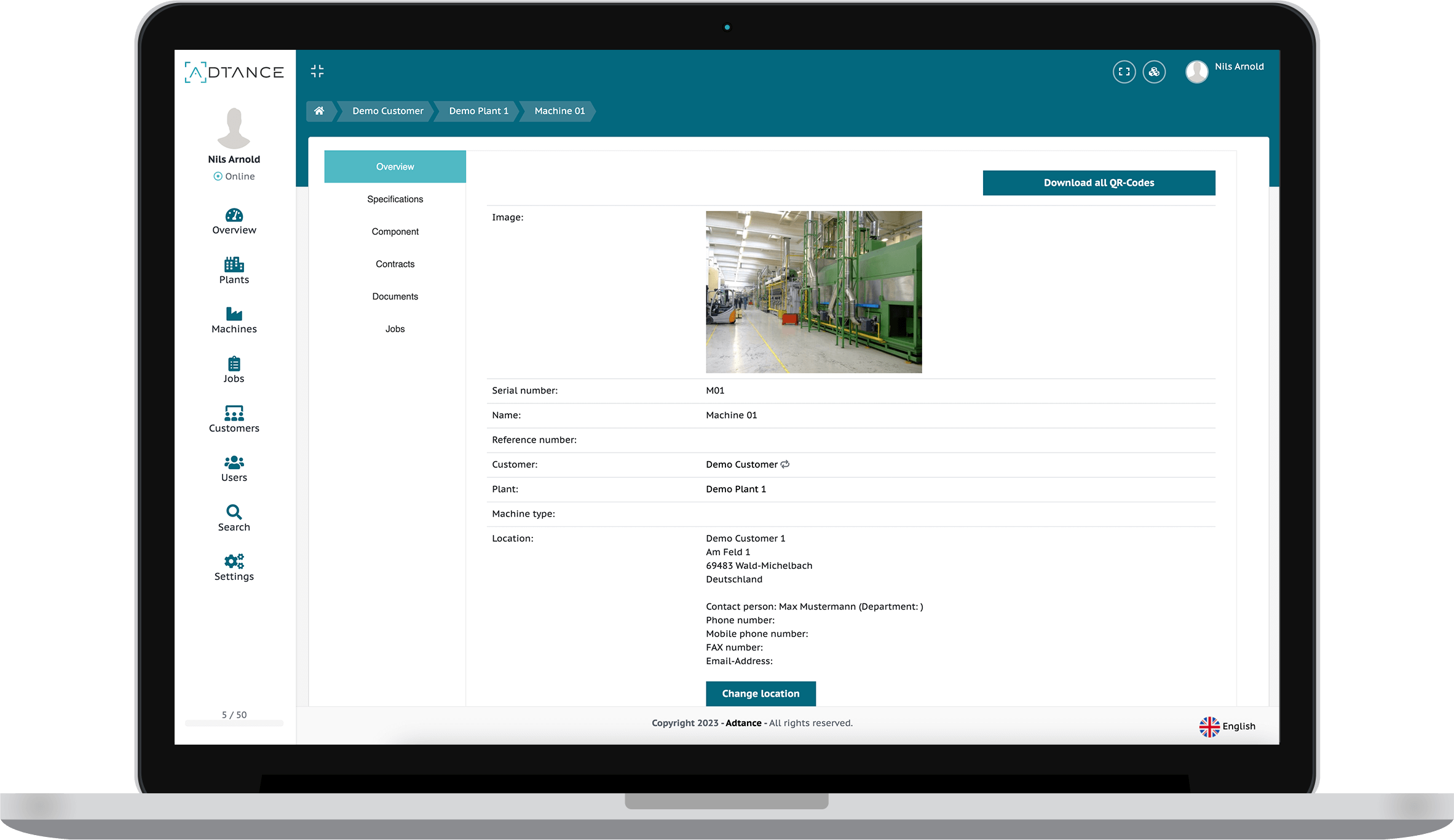 Customer portal in use for mechanical engineering