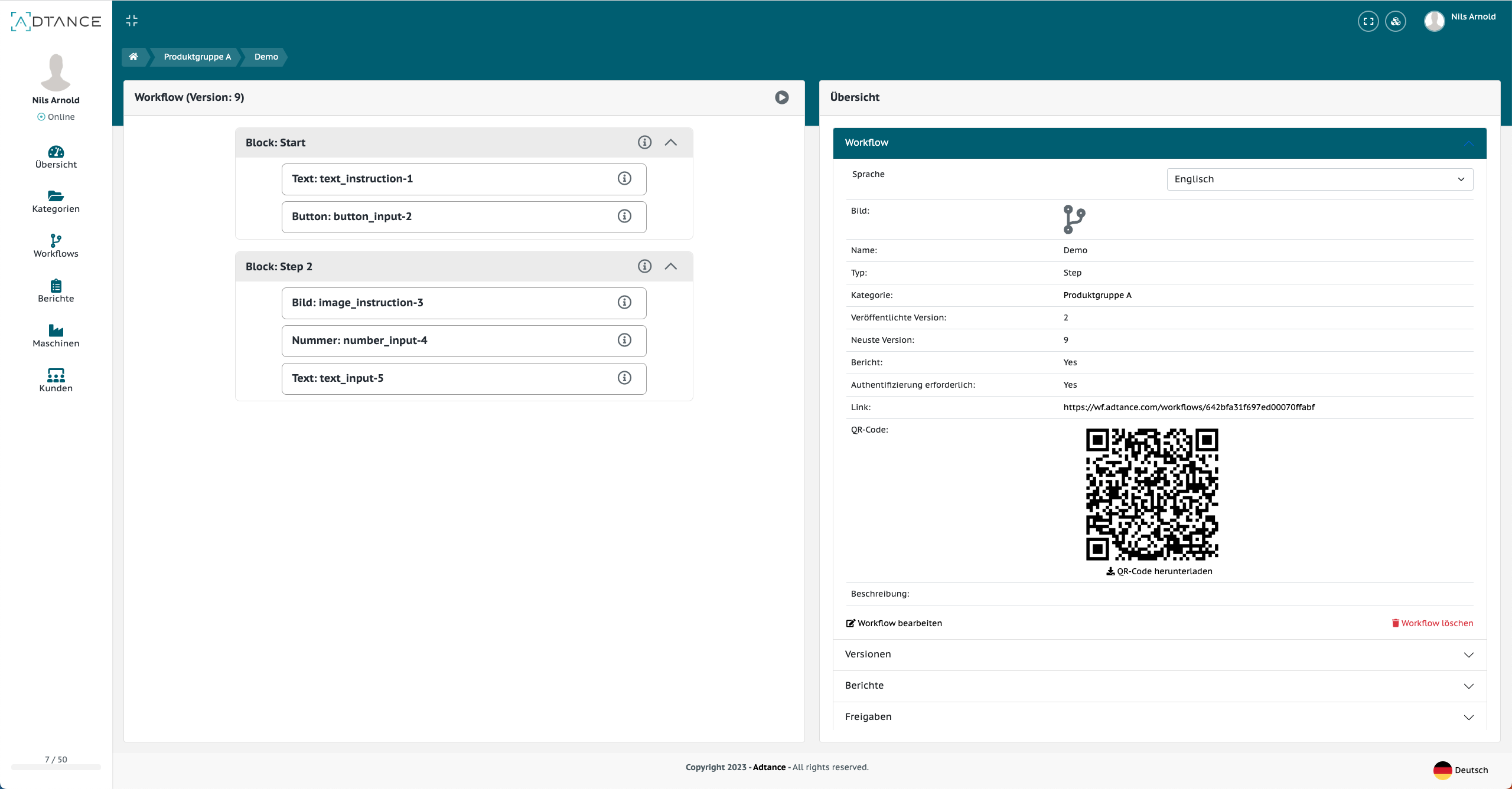 Sprachauswahl für alle Workflows Sprachauswahl für alle Workflows