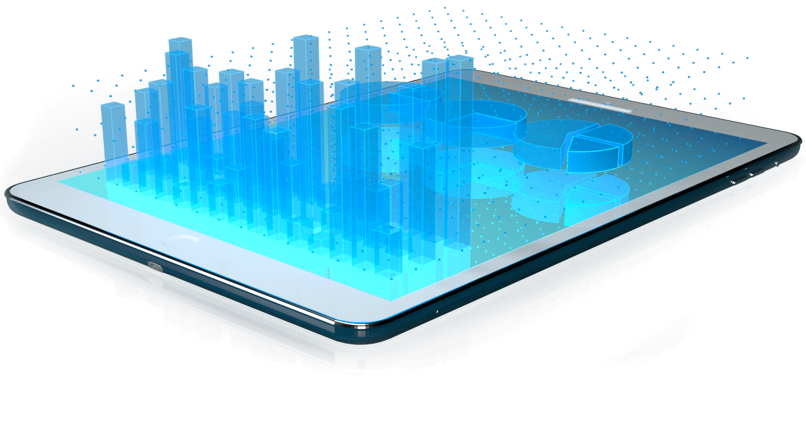 Mobiles Arbeiten mit Smartphone, Tablet oder Datenbrille Illustration Tablet