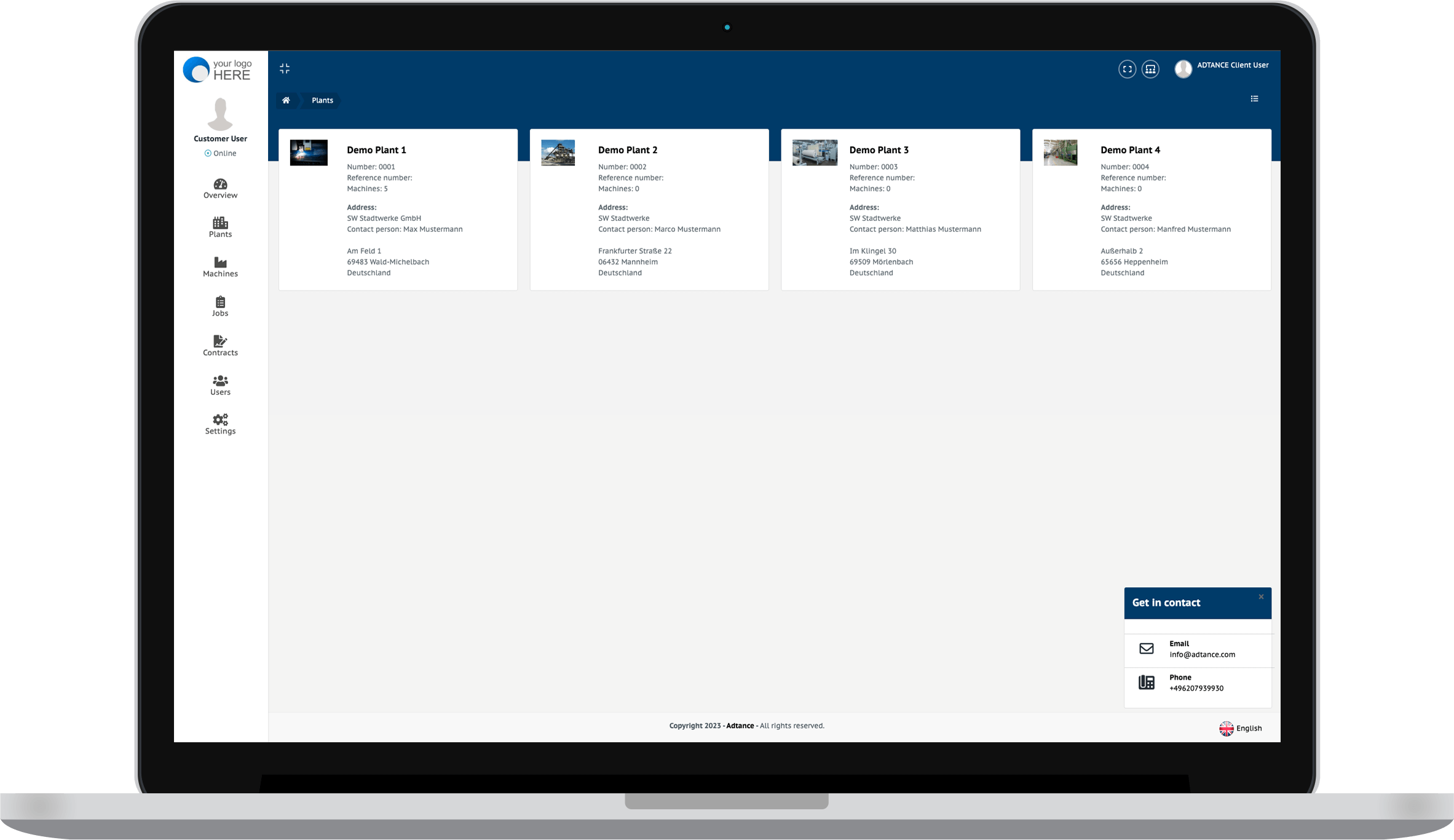 ADTANCE Asset Management als Einstieg in ein Kundenportal