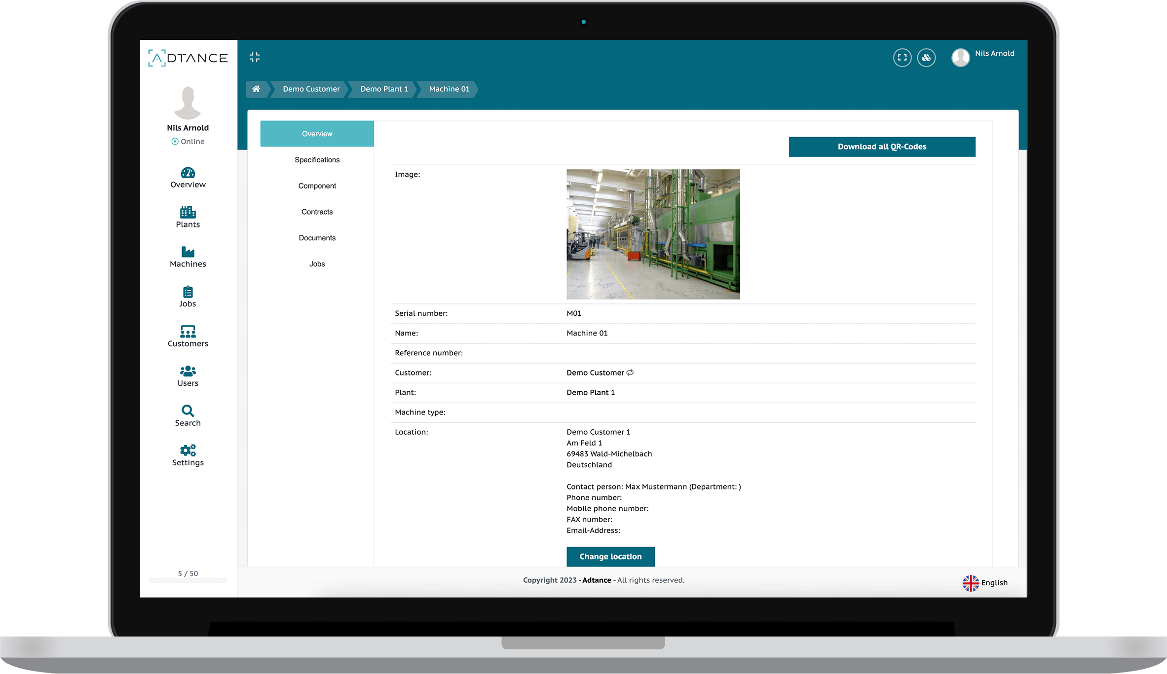 ADTANCE Asset Management für Maschinen und Anlagen